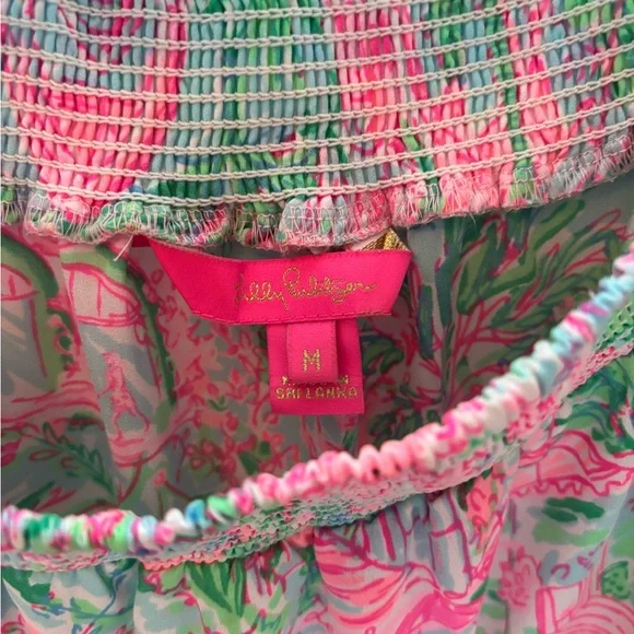 Lilly Pulitzer 3/4 length sheer blouse - can be off shoulder - Picture 2 of 4